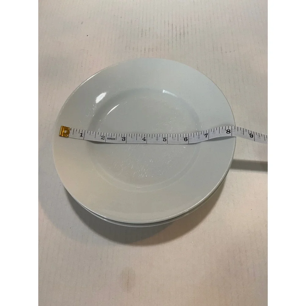 Pottery Barn Great White Salad Plates Set of 4 White Stoneware 8.25 Inch Rimmed